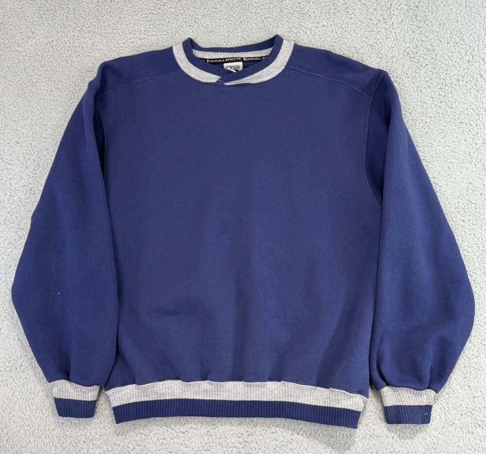 Vintage Russell Athletic Crewneck Sweatshirt Blue Sz Men Large